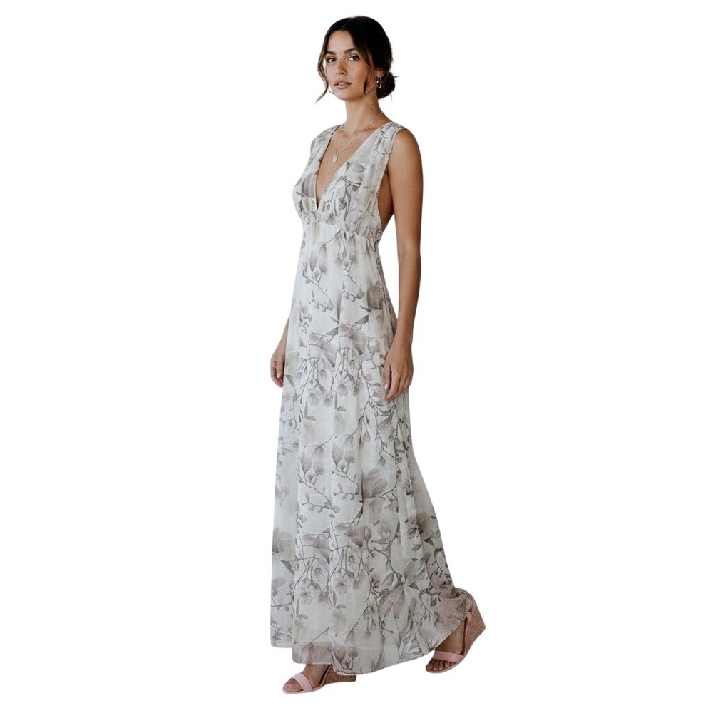 Show Me Your MuMu Ava Maxi Dress Pastel Floral Sleeveless Size XXS Cottage Flowy